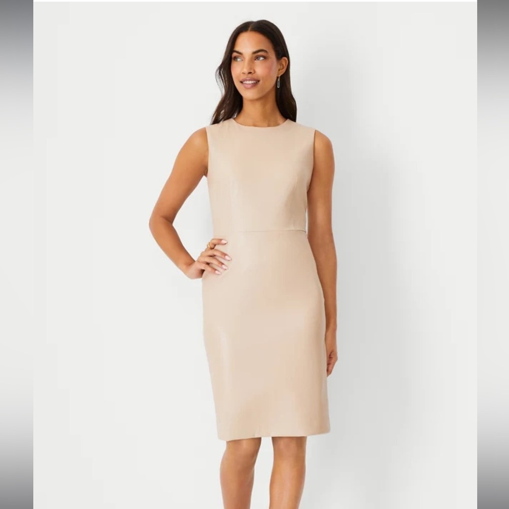 NWOT Ann Taylor Faux Leather Sheath Dress